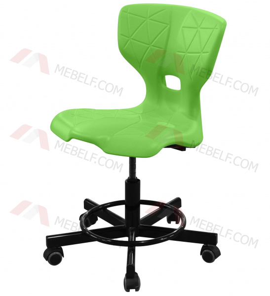 Стул подъёмно-поворотный на винтовой опоре ШС14, зеленый