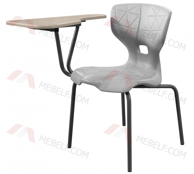 Школьный стул ШС12 со столиком (пюпитром), серый