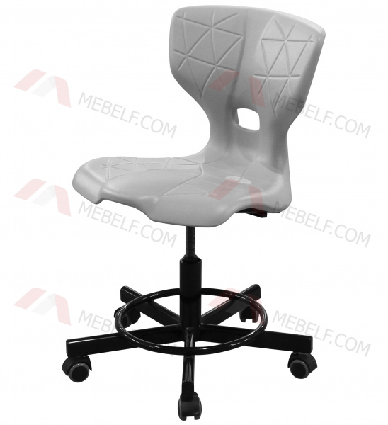 Стул подъёмно-поворотный на винтовой опоре ШС14, серый