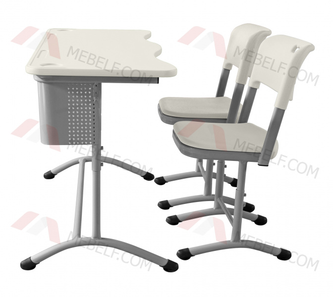 Школьный двухместный комплект пластик ШСТ14 и ШС01 белый