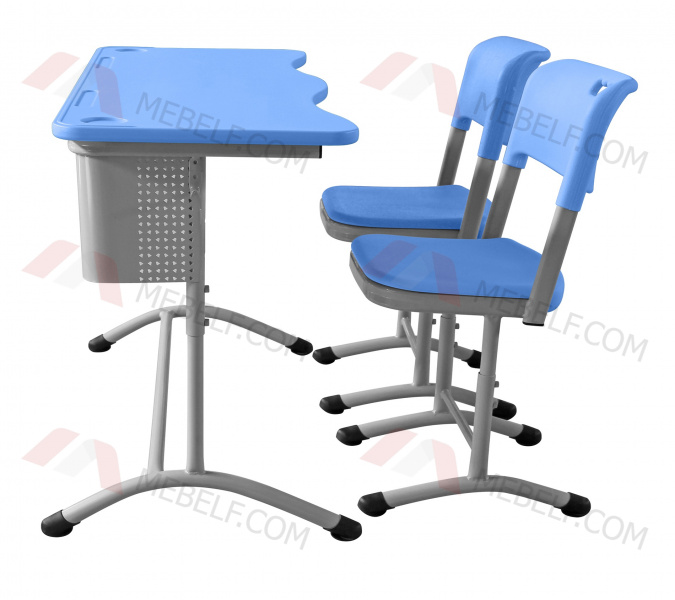 Школьный двухместный комплект пластик ШСТ14 и ШС01, синий