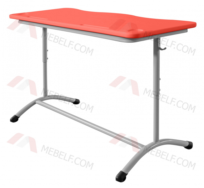 Школьный двухместный стол ШСТ12 с пластиковой столешницей, оранжевый