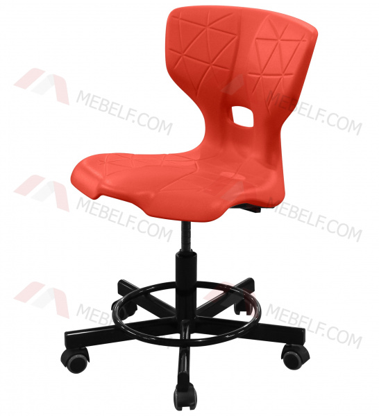 Стул подъёмно-поворотный на винтовой опоре ШС14, оранжевый