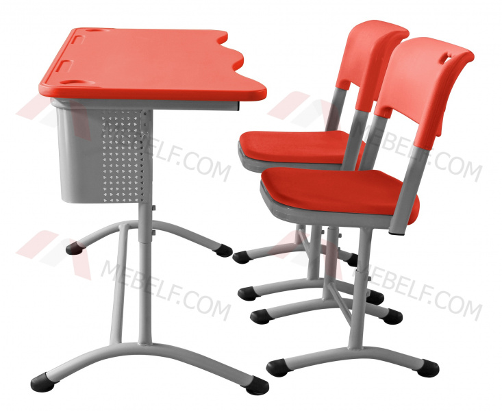 Школьный двухместный комплект пластик ШСТ14 и ШС01, оранжевый