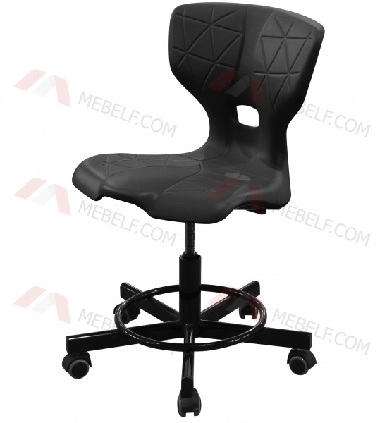 Стул подъёмно-поворотный на винтовой опоре ШС14, черный