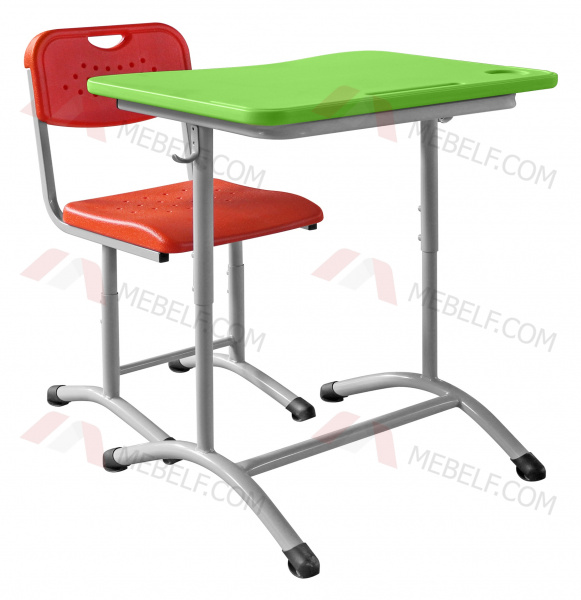 Школьный стол ШСТ11 и стул ШС02, зеленый и оранжевый